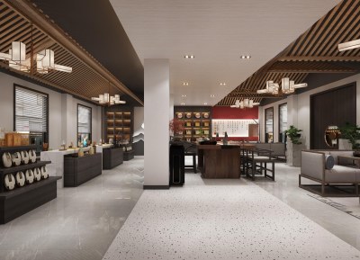 新中式茶叶店3D模型下载